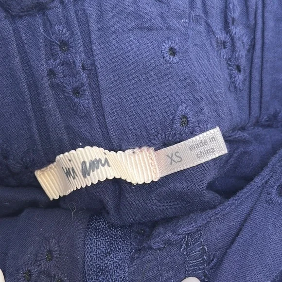 Mi Ami High Waist Blue Shorts with Textured Knit - Picture 2 of 7